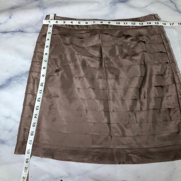 Loft Silk Taupe Tiered Layered Pencil Skirt - Picture 7 of 8